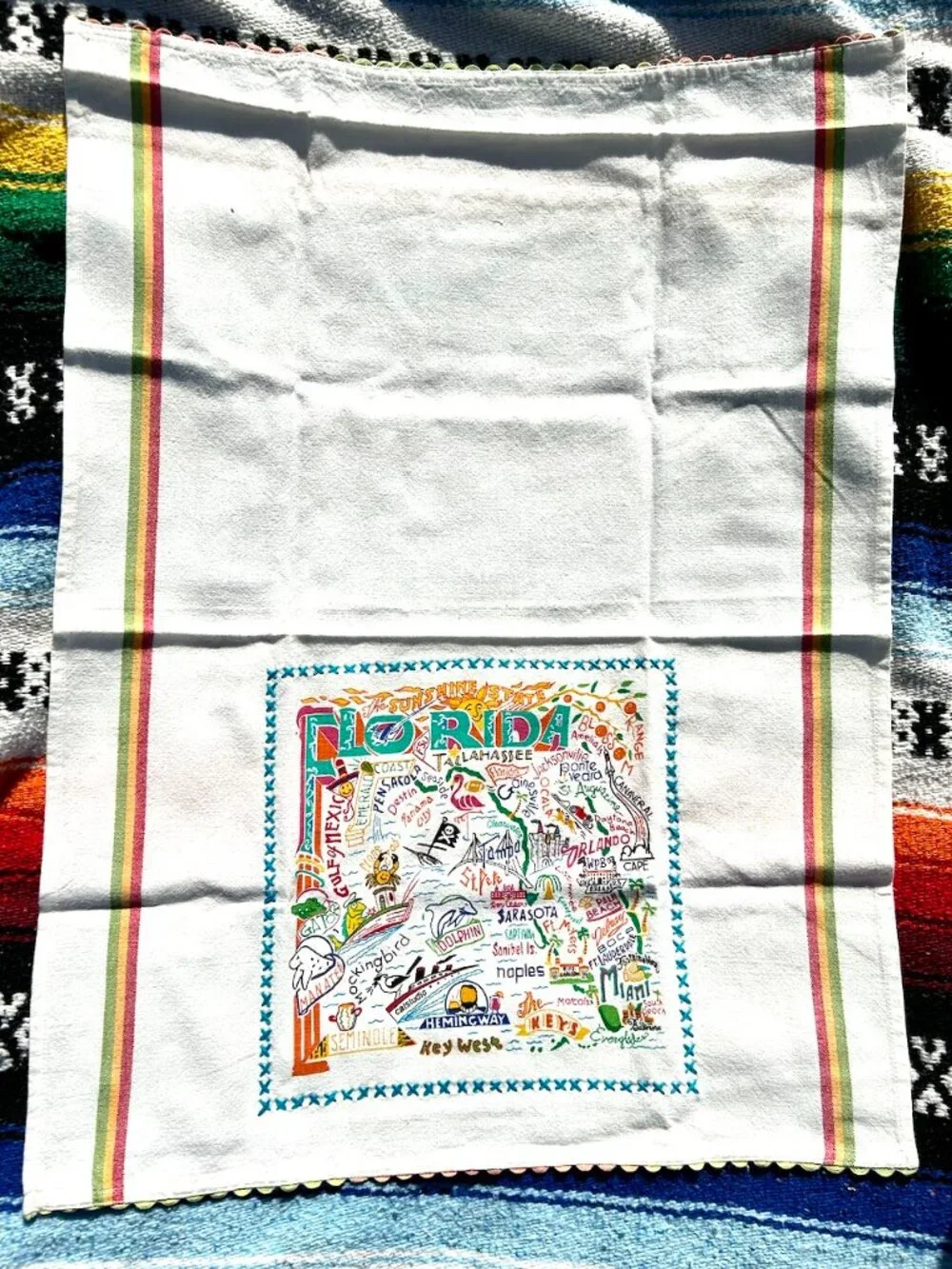 Catstudio Kitchen Towel with printed art of Florida Cities and Landmarks